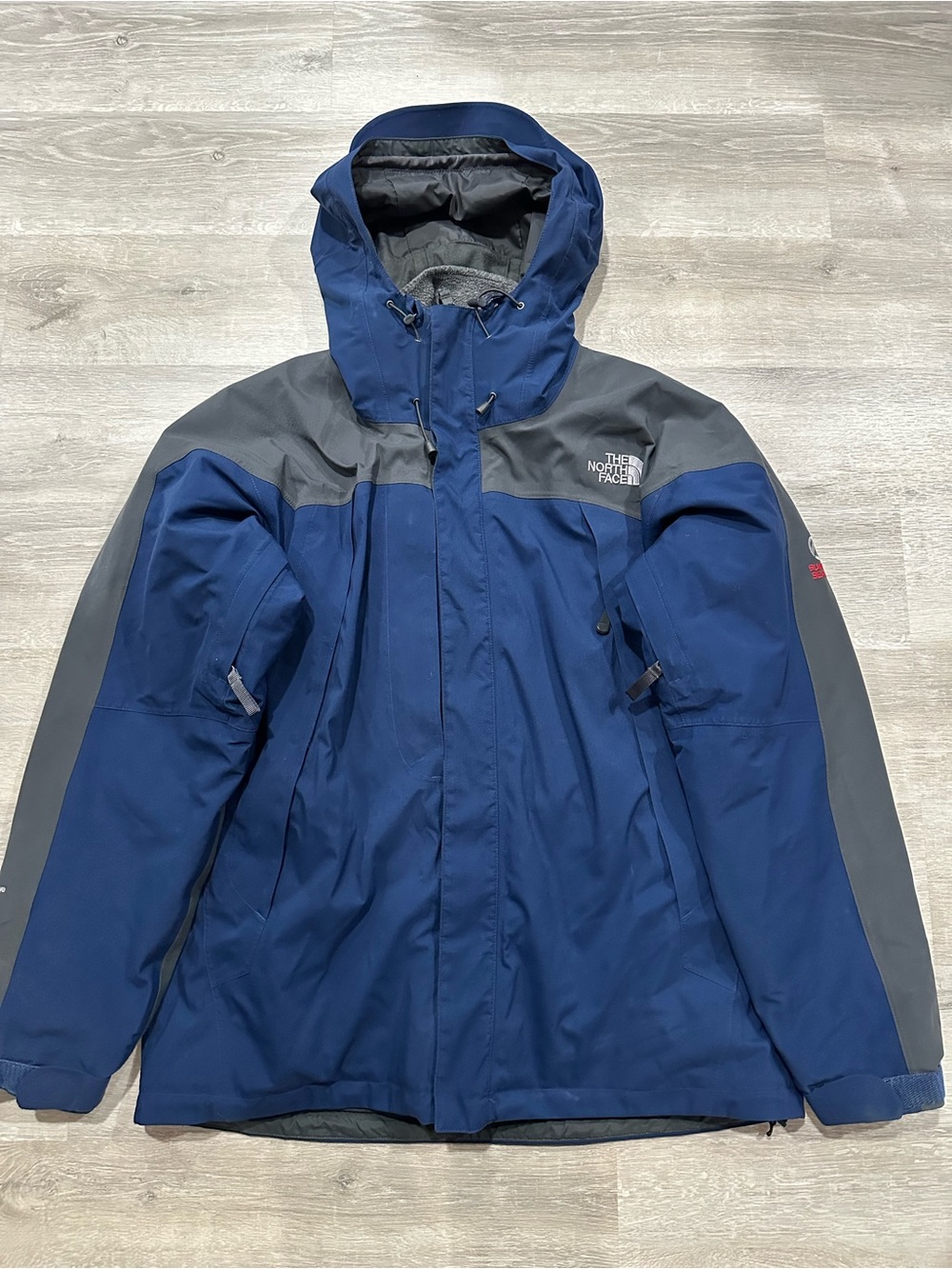 I359 The North Face Jacket Mens L Blue Gore-Tex Summit Series Hiking Skiing